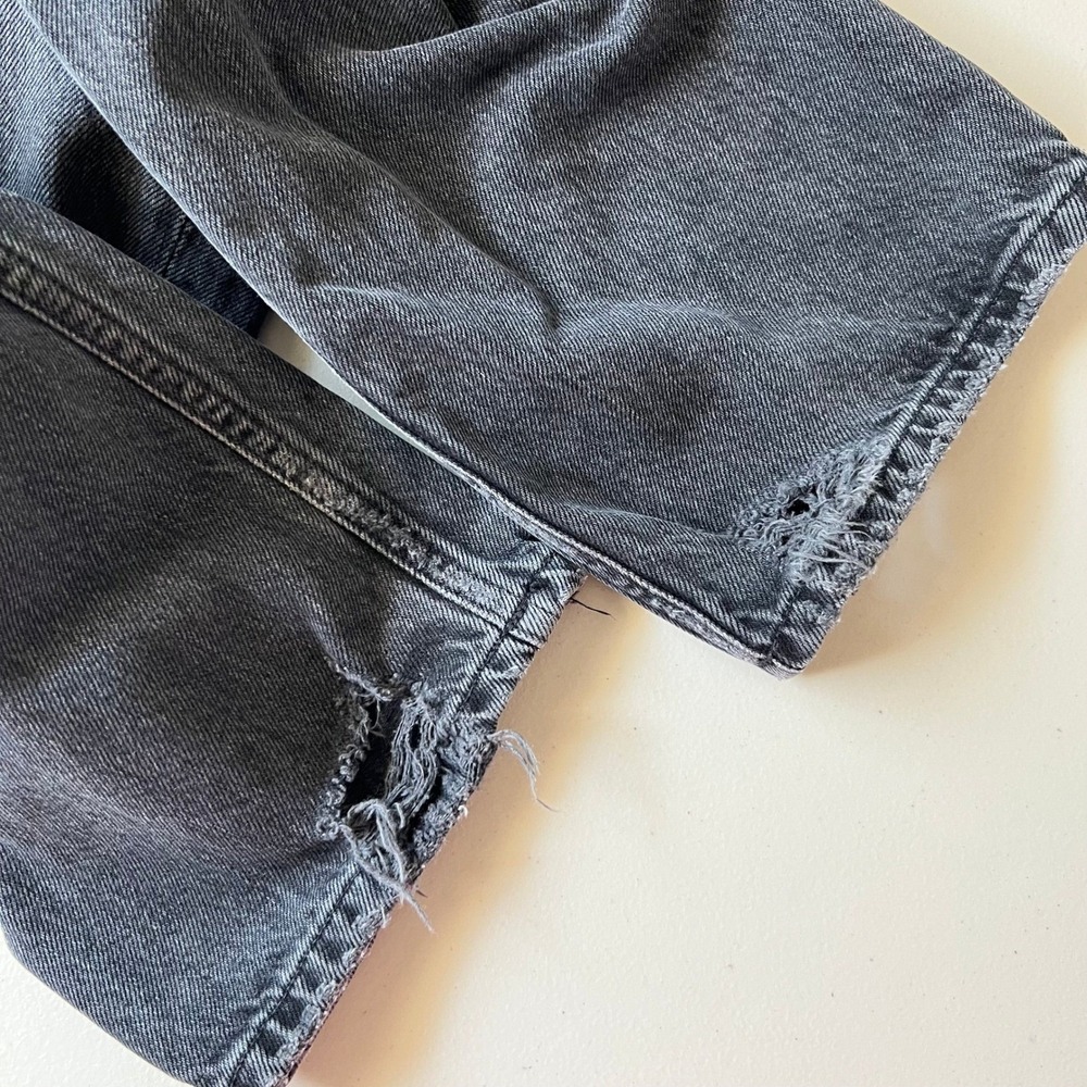 AGOLDE Riley High Rise Wide Crop Jeans Black Wash Denim Womens 29 - Picture 8 of 11